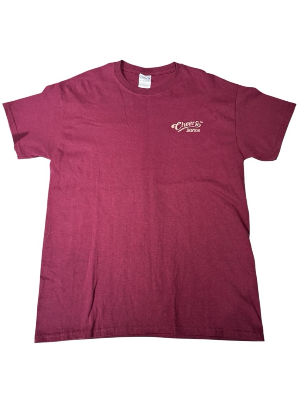 Cheers Boston Burgundy Short Sleeve Tee Shirt Unisex Size M